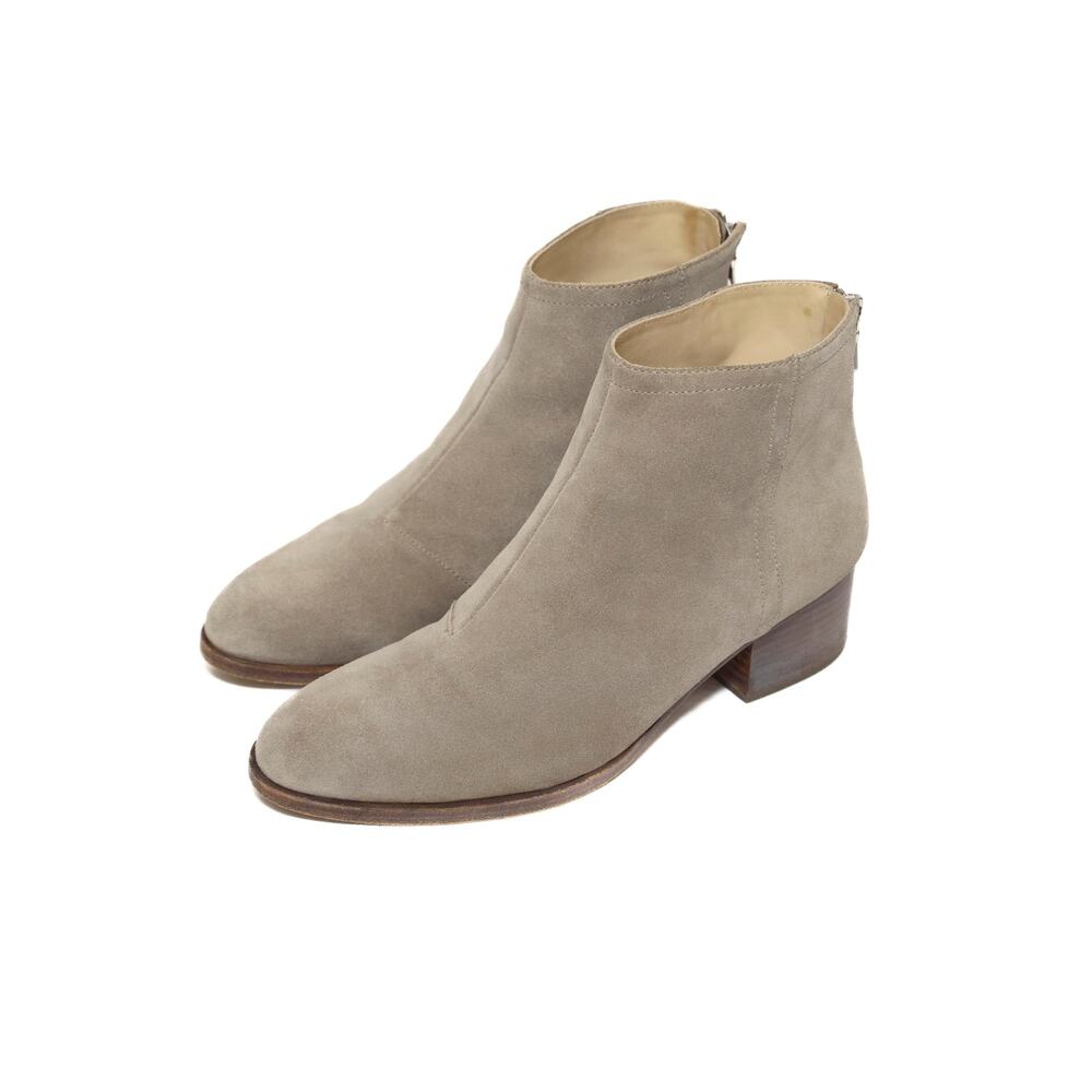 rag & bone Wesley Gray Suede Block Heel Ankle Booties Boots Size 38 US 8